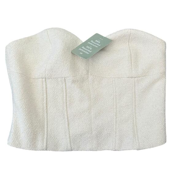 H&M Bustier Lined Corset Cream Women Top Old Money Style Office Wear Casual S - Picture 1 of 10